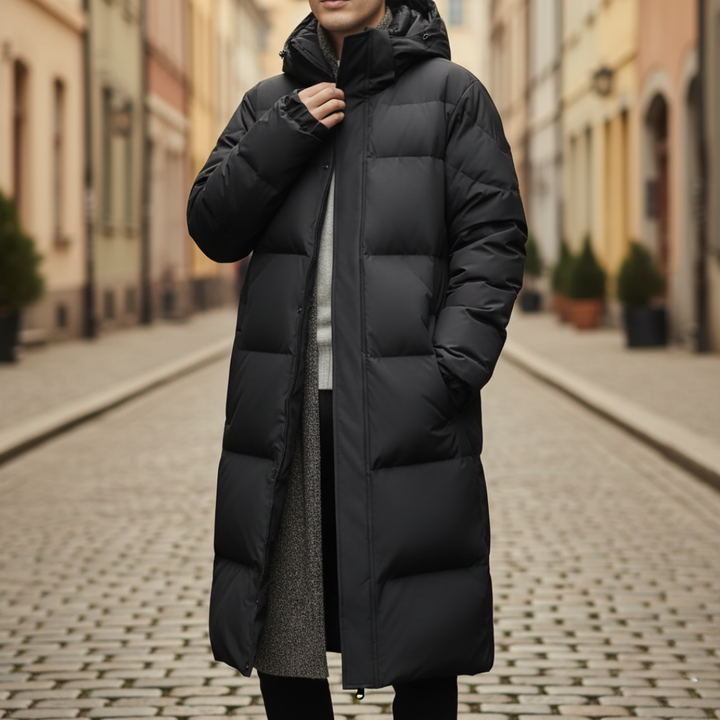 Herren Winter Steppmantel mit Kapuze | Vestea