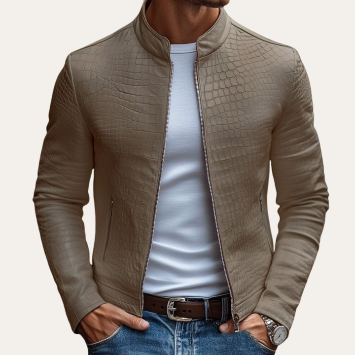 Herren Kunstleder Jacke Slim Fit Biker | Vestea