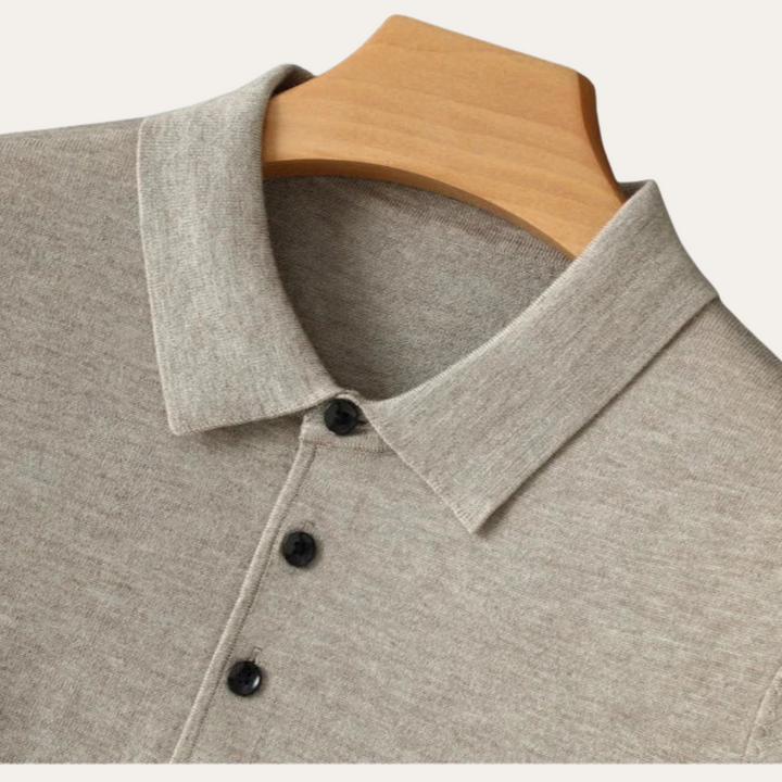 Herren Langarm-Polo-Shirt aus Baumwolle | Vestea