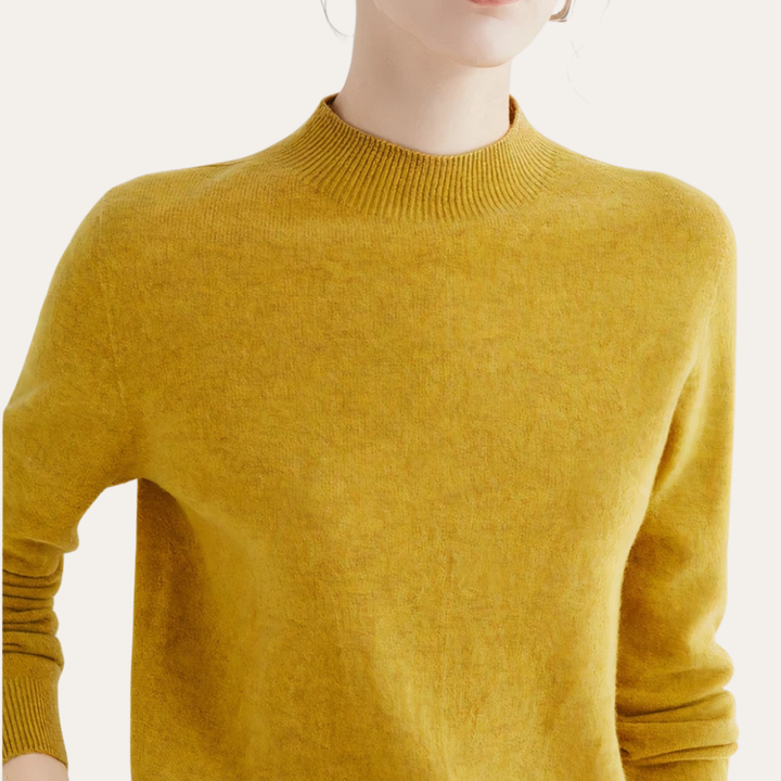 Damen Pullover Langarm Stehkragen Basic | Vestea
