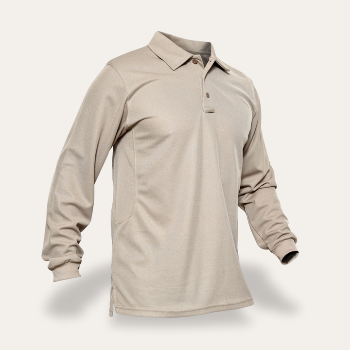 Herren Langarm Poloshirt atmungsaktiv mit Knopfleiste | Vestea