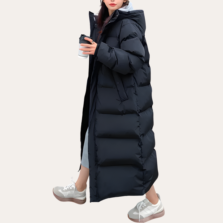 Damen Lange Daunenjacke Wintermantel Mit Kapuze | Vestea