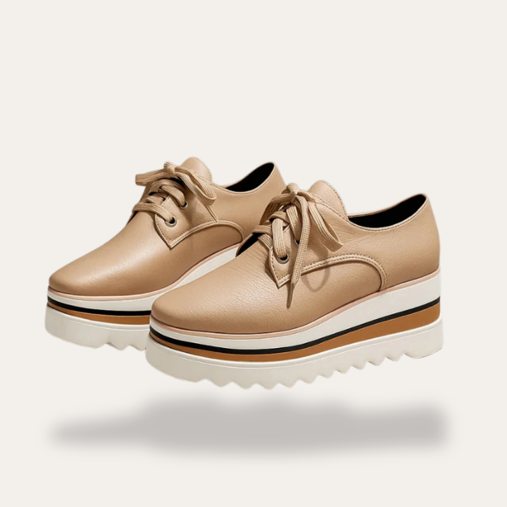 Damen Plateau Schnürschuhe Leder Orthopedico Freizeitschuhe | Vestea
