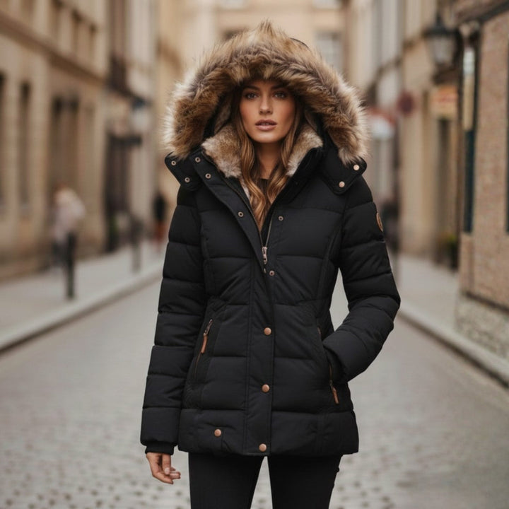 Damen Winterjacke mit Kapuze und Wattierung | Vestea