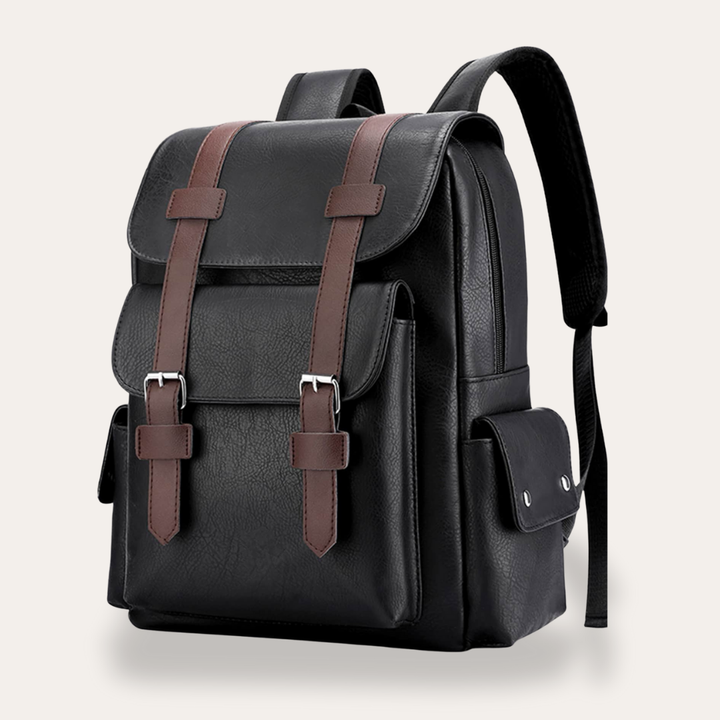 Herren Rucksack aus Lederimitat mit verstellbaren Riemen | Vestea