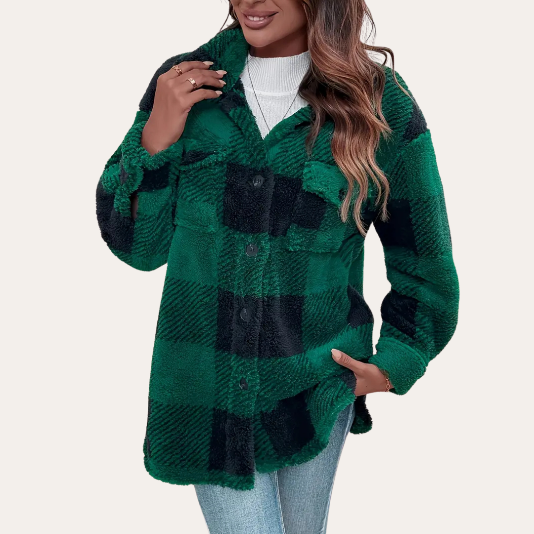 Gemusterte Flanelljacke für Damen | Vestea