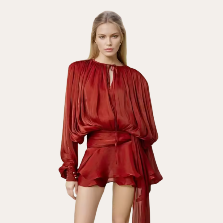 Damen Langarm Minikleid Elegant Festlich | Vestea