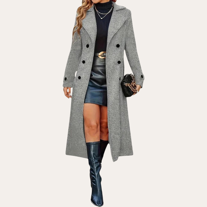 Damen Mantel Lang Winter Trenchcoat | Vestea