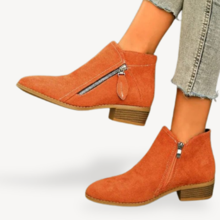Orthopädische Wildleder-Stiefeletten für Damen | Vestea