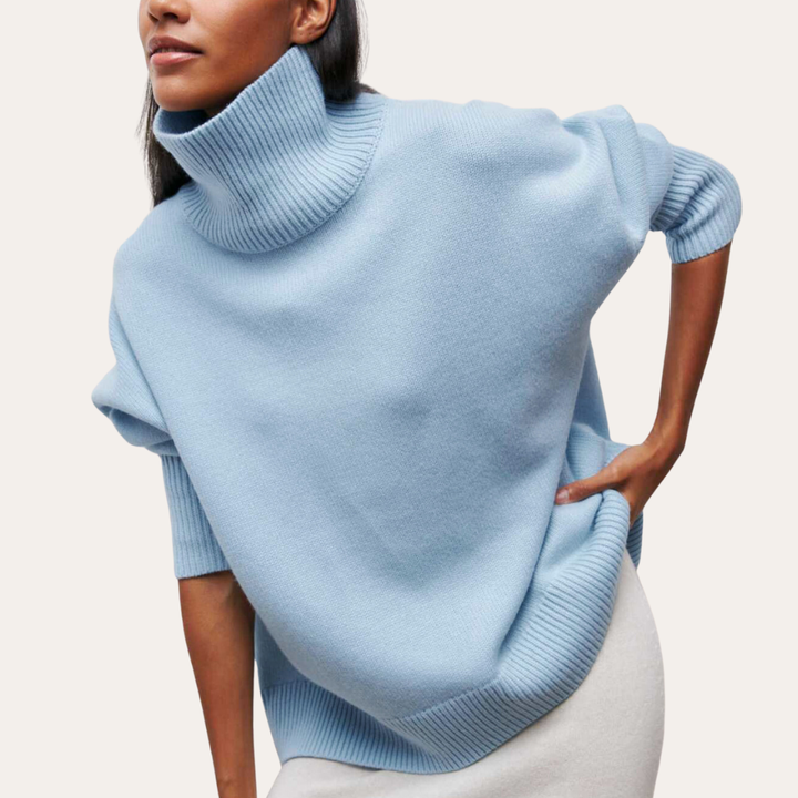 Strickpullover Rollkragen Oversize Langarm fur damen | Vestea