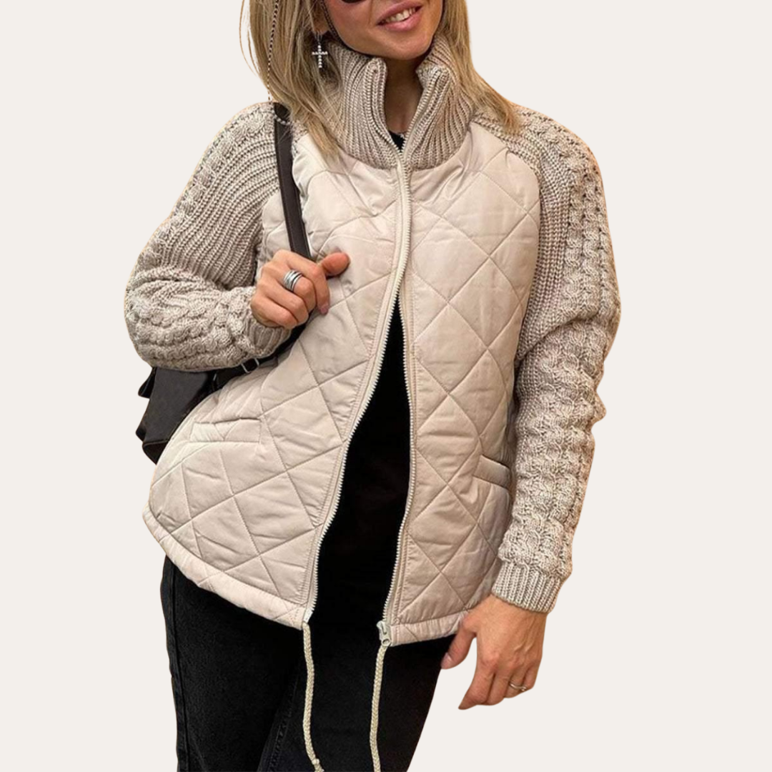 Damen Steppjacke mit Strickärmeln | Vestea