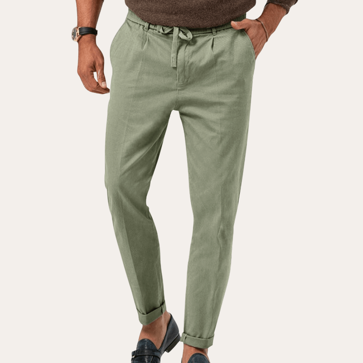 Herren Leinenhose Slim Fit mit Komfortbund Freizeit Hose | Vestea