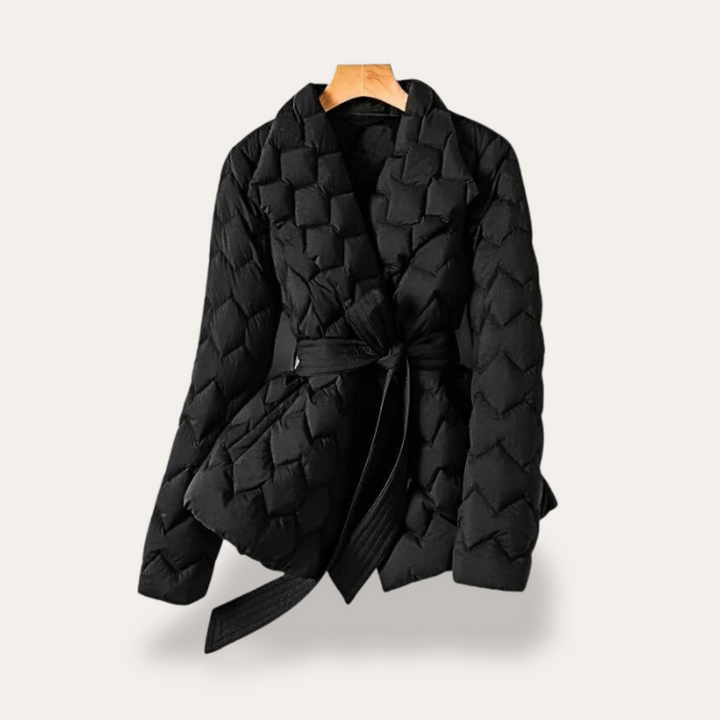 Gepolsterte Damenjacke mit Gürtel | Vestea