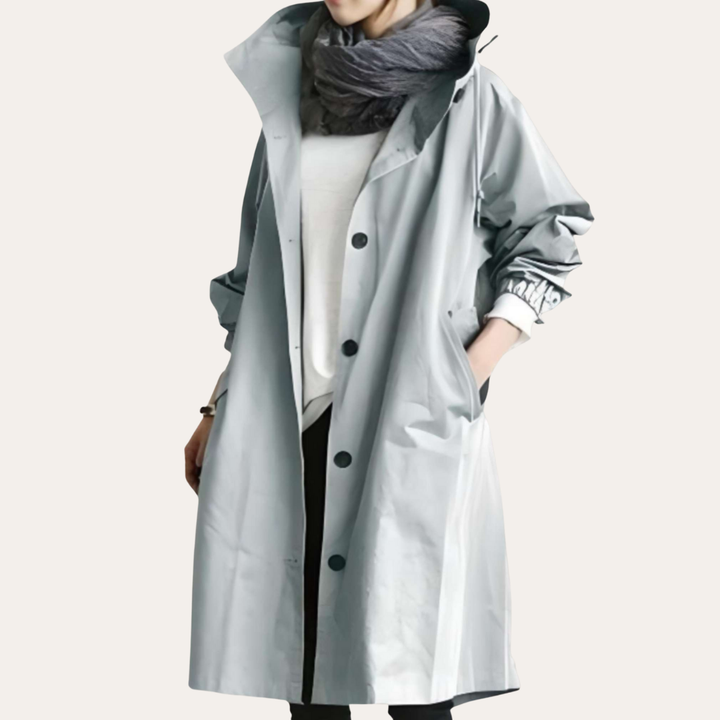 Damen Regenmantel Wasserdicht Kapuze Oversize Windjacke | Vestea