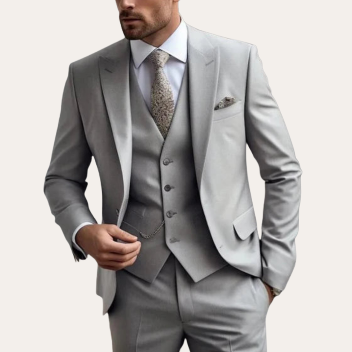 Herren 3-Teiler Anzug Slim Fit Hochzeit Business Polyester | Vestea