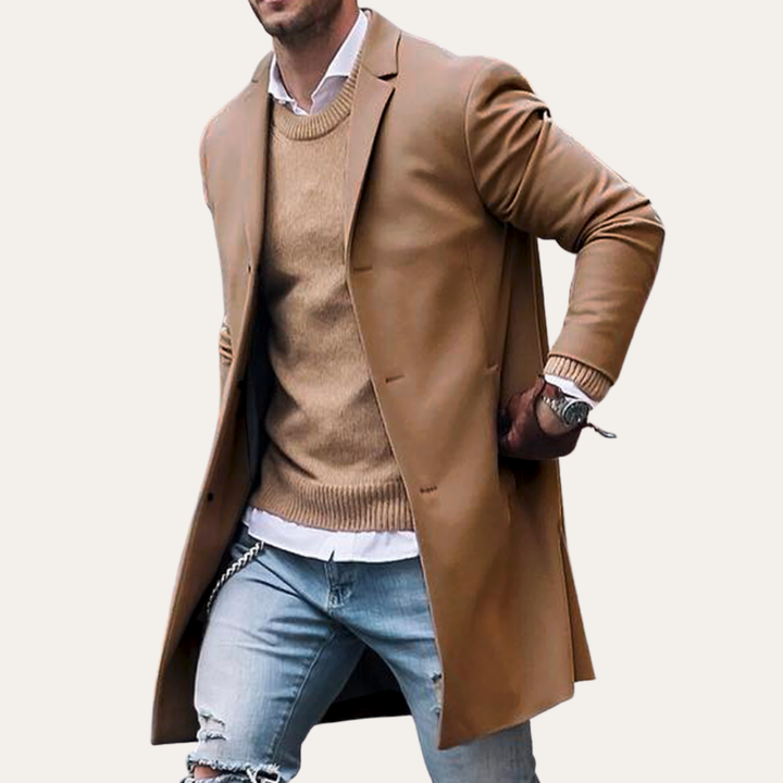 Herren Mantel mit Knopfleiste | Vestea