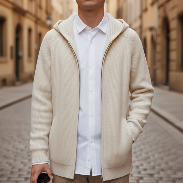 Herren Strick-Hoodie Zip Kapuzenjacke | Vestea