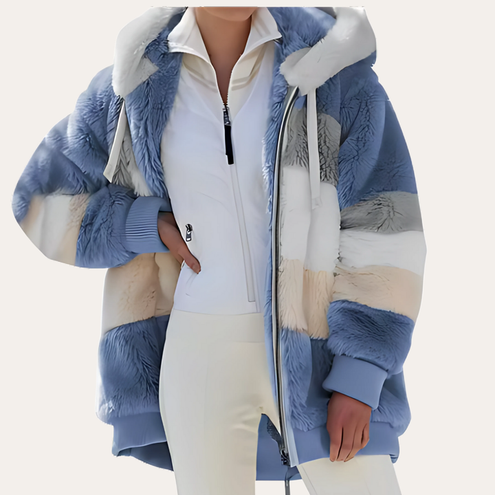 Damen Kunstpelz Jacke Winter mit Kapuze | Vestea