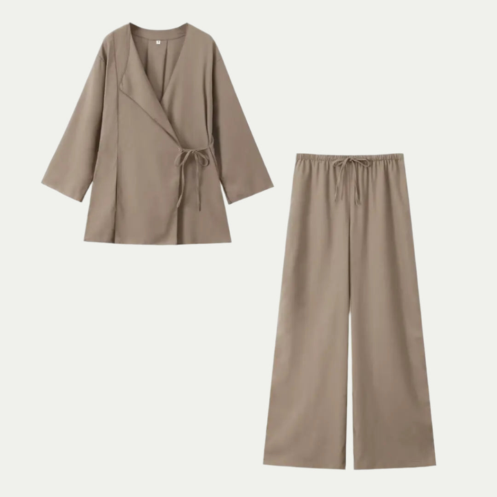 Damen Zweiteiler Set Bluse Hose | Vestea