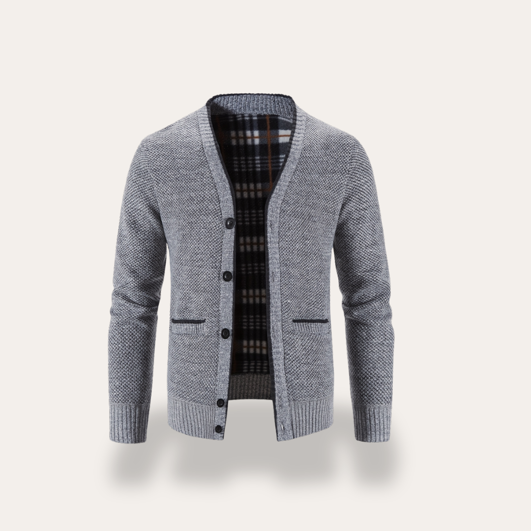 Herren Cardigan Materialmix gefüttert | Vestea