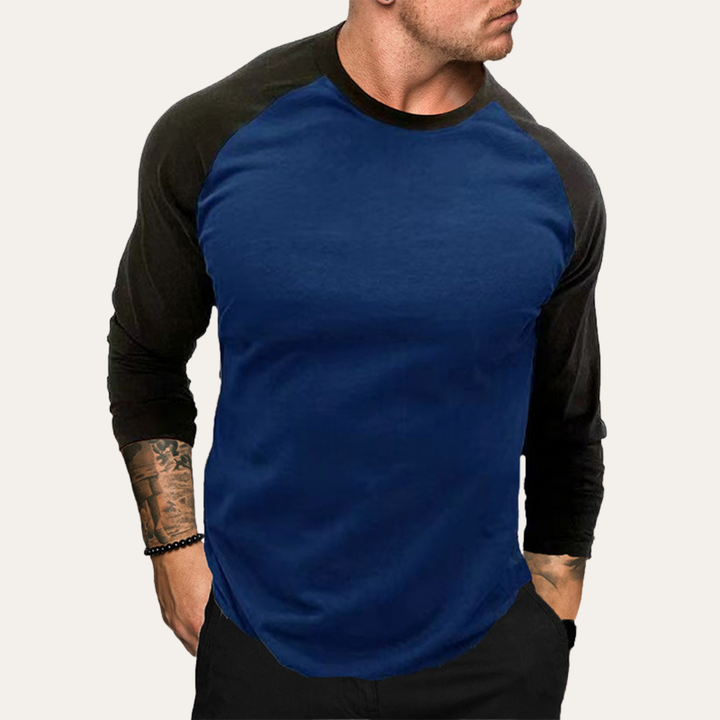 Herren Langarm Raglan T-Shirt Sport Freizeit | Vestea