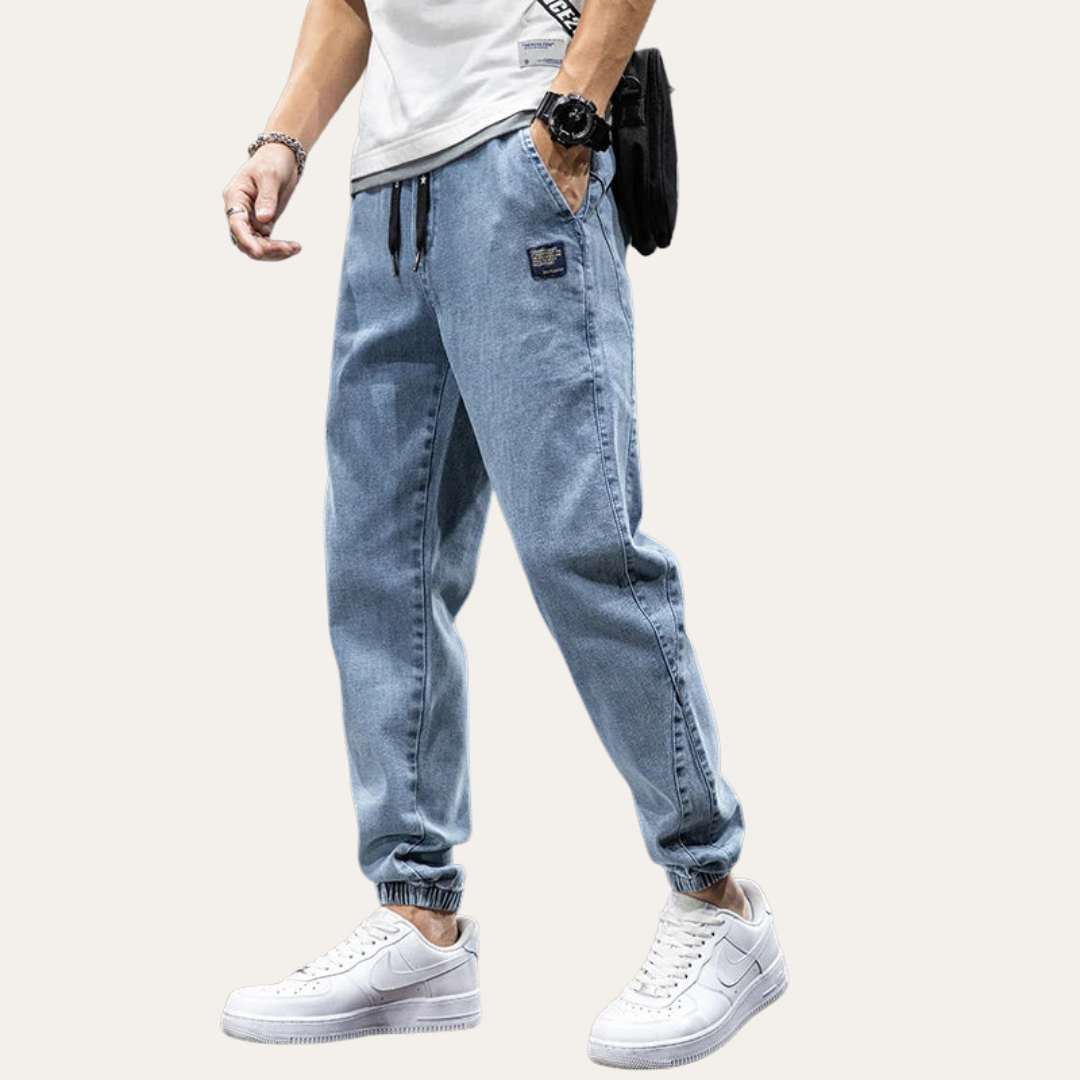 Herren Denim Jogger Jeanshose Freizeit Baumwolle Elastisch | Vestea