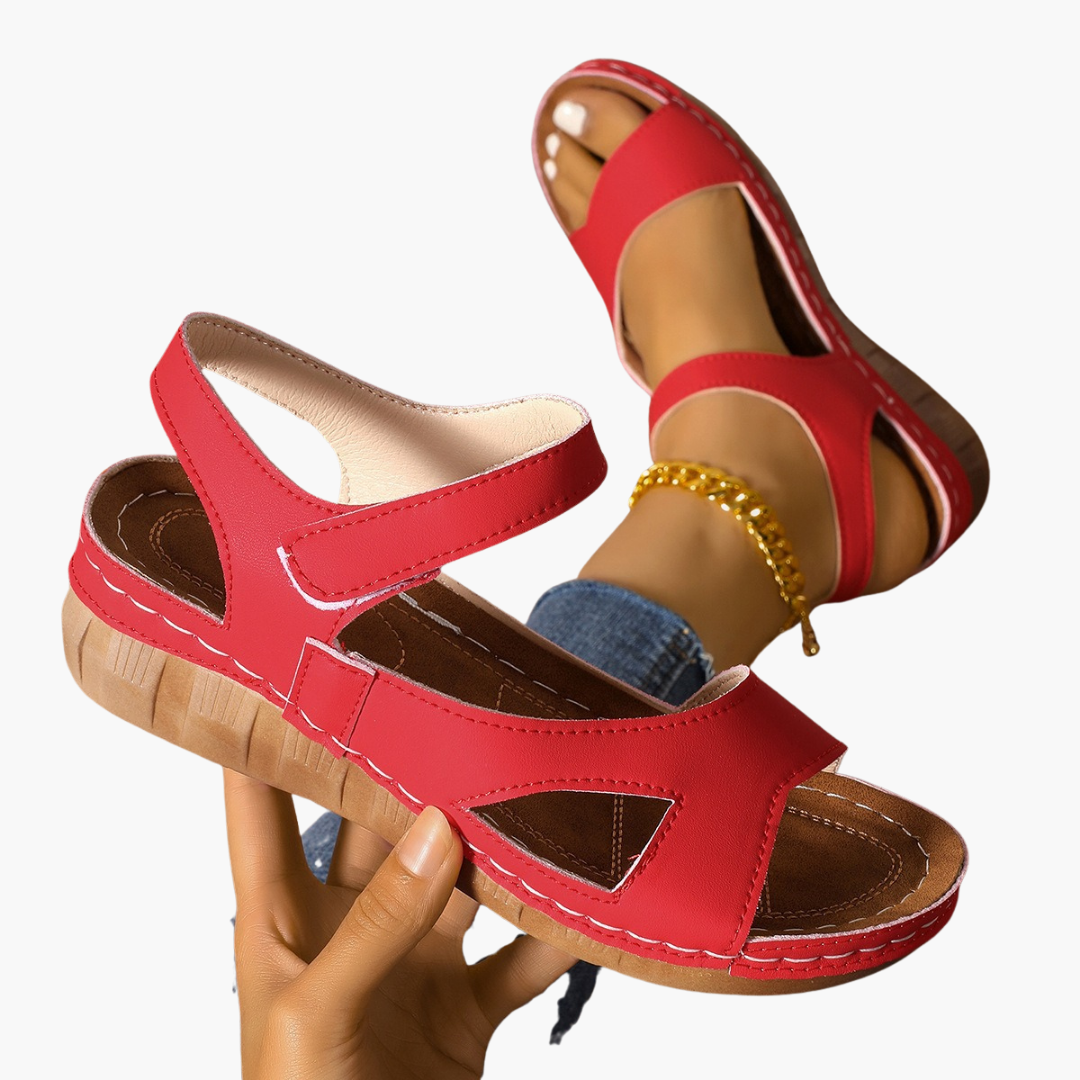 Damen Leder Orthopädische Sandalen – Fußbett, Weiche Sohle & Stilvolle Bequemschuhe für den Sommer | Vestea