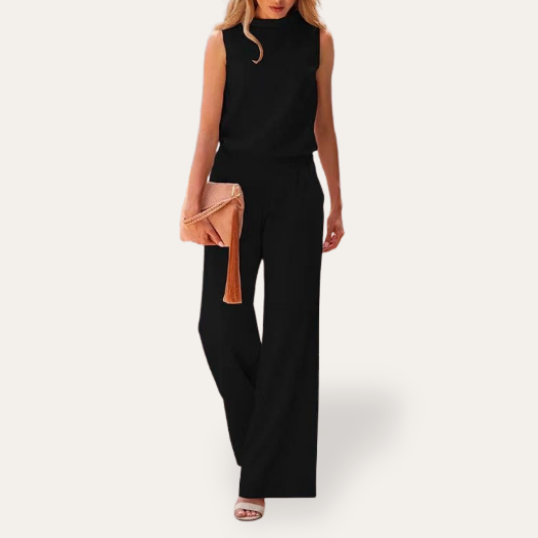 Damen Overall Elegantes Jumpsuit Ärmellos Weites Bein Sommer | Vestea