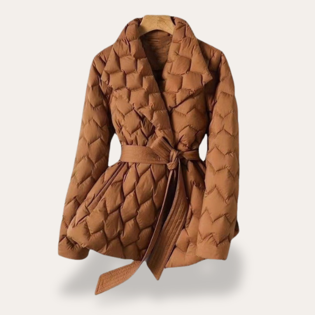 Damen Steppjacke mit Gürtel Tailliert Synthetikjacke | Vestea