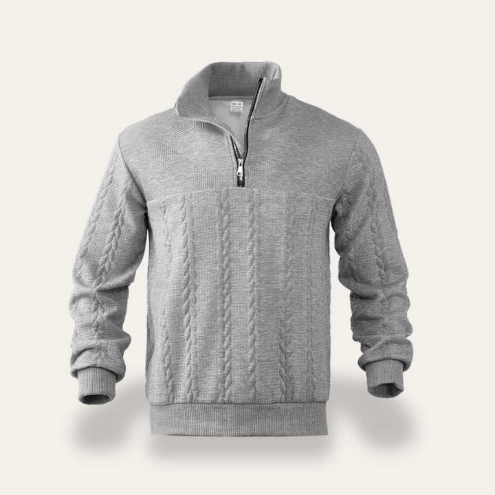 Herren Pullover Strick Zipper Stehkragen | Vestea