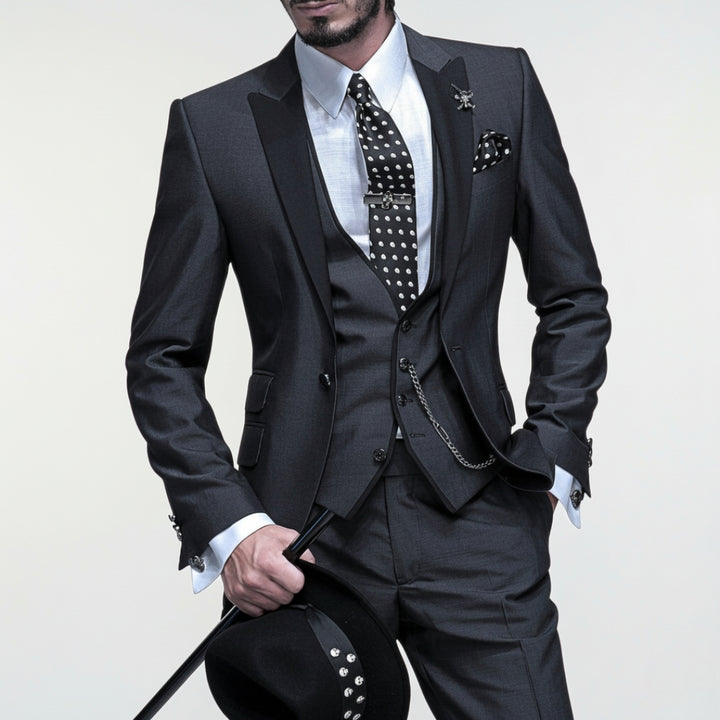 Herren 3-Teiler Anzug Slim Fit – Sakko, Weste & Hose aus Polyester-Viskose-Mix | Vestea