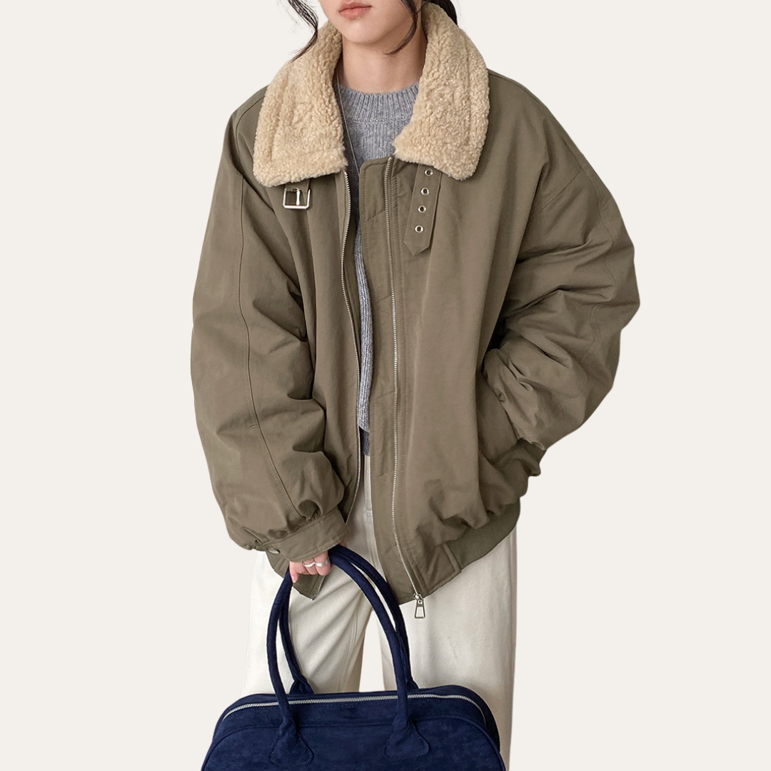 Damen Winterjacke Teddykragen Gefüttert | Vestea