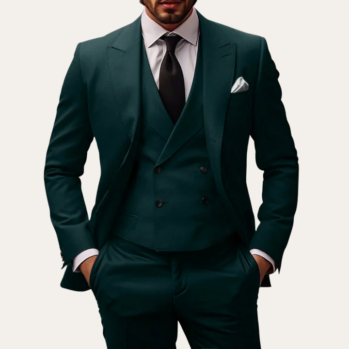 Herren Anzug 3-teilig Business Slim Fit mit Weste Anzugstoff | Vestea