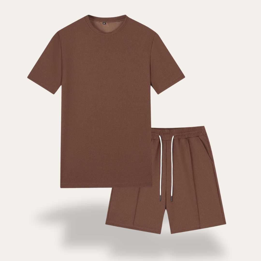 Freizeit Set für Herren T-Shirt und Shorts Set aus leichtem Material mit verstellbarem Bund | Vestea