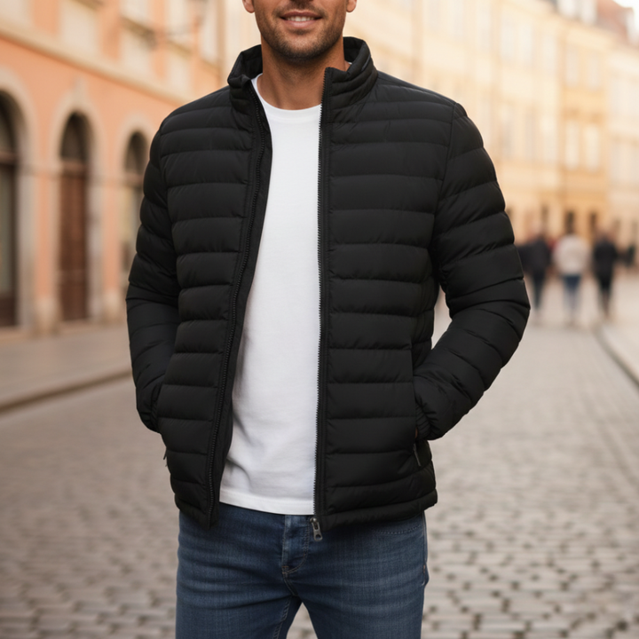 Gesteppte Herren-Winterjacke mit Fleecefutter, modische Outdoorjacke | Vestea