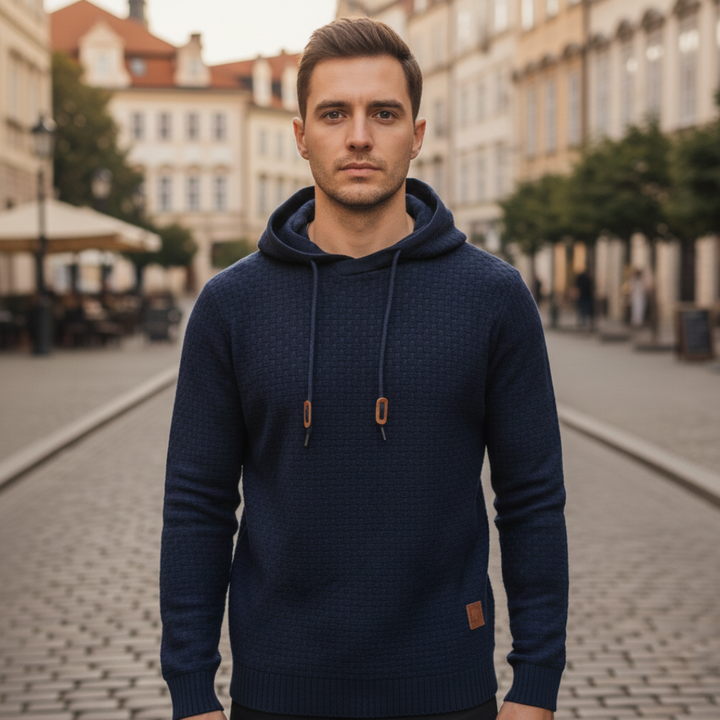 Gestrickter Kapuzenpullover für Herren| Vestea