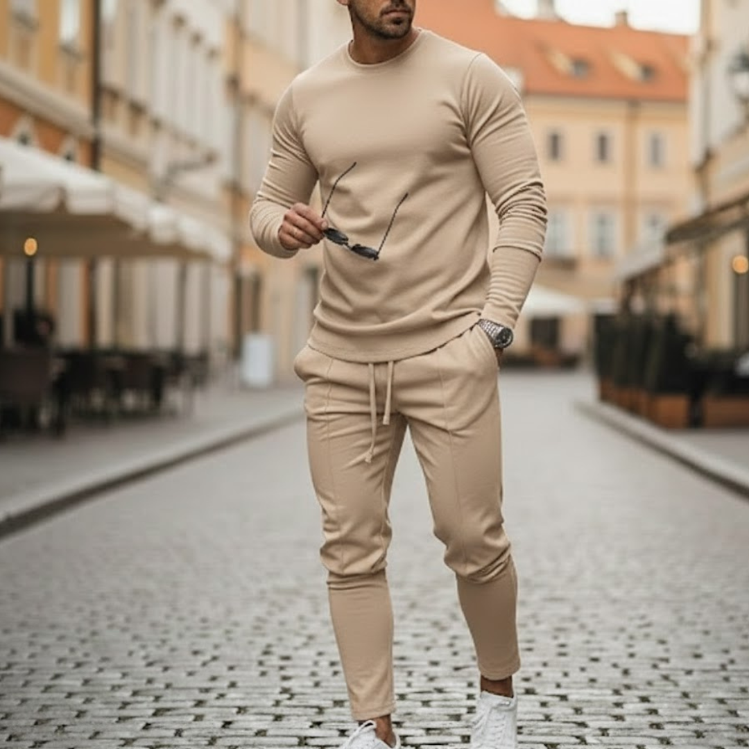 Conjunto de ropa casual para hombre tela de poliéster cintura elástica ropa de otoño