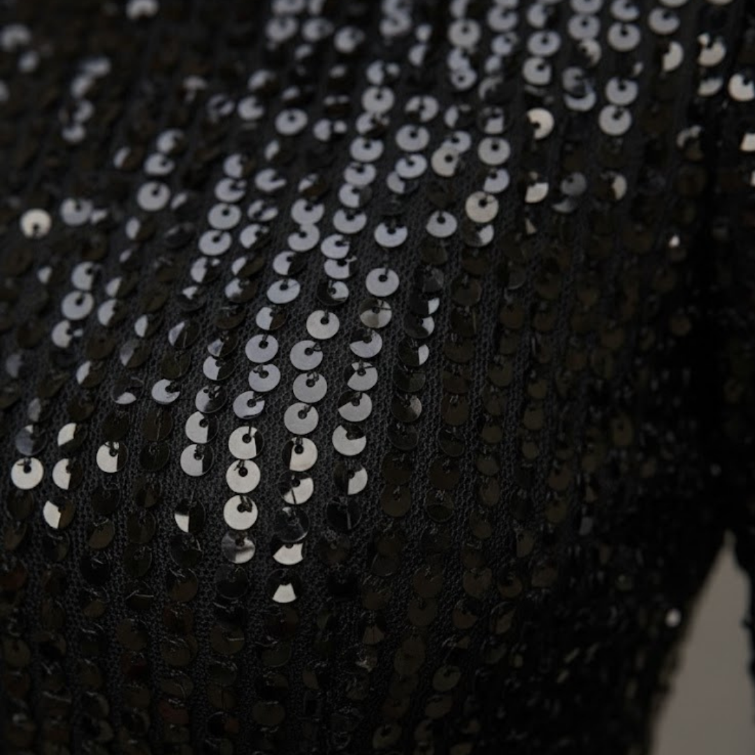 Robe de cocktail à manches longues pour femme avec finition scintillante