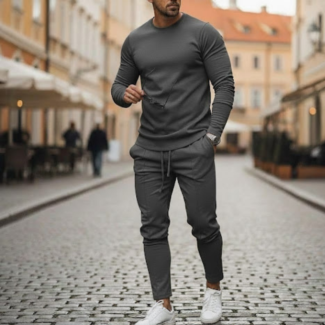Conjunto de ropa casual para hombre tela de poliéster cintura elástica ropa de otoño