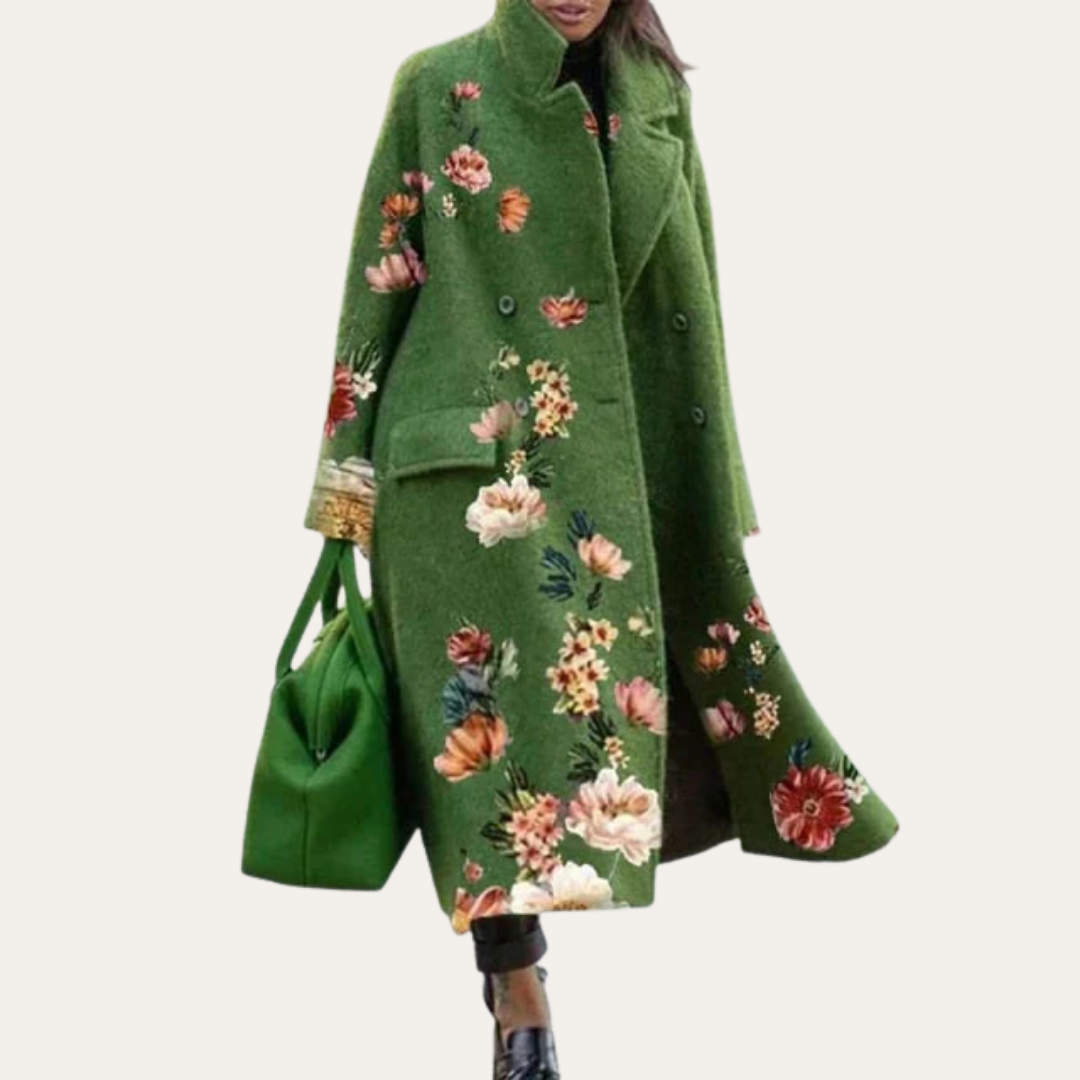Damen Langmantel mit Blumenmuster Elegant | Vestea