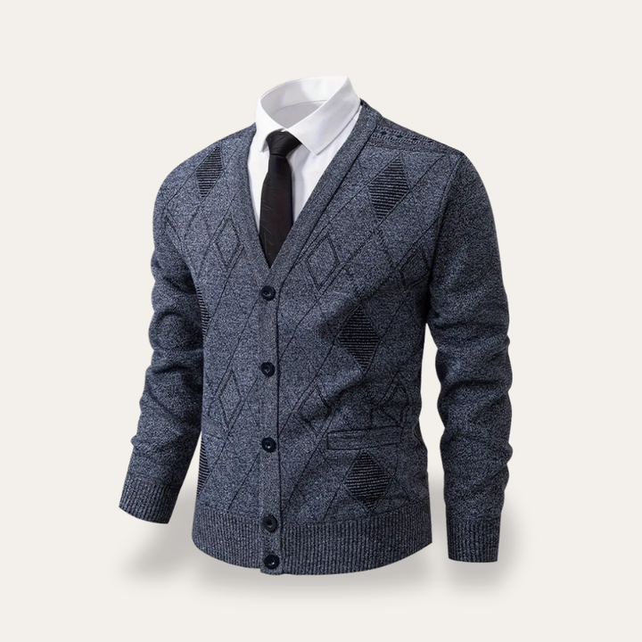 Herren Strickjacke Materialmix Cardigan | Vestea