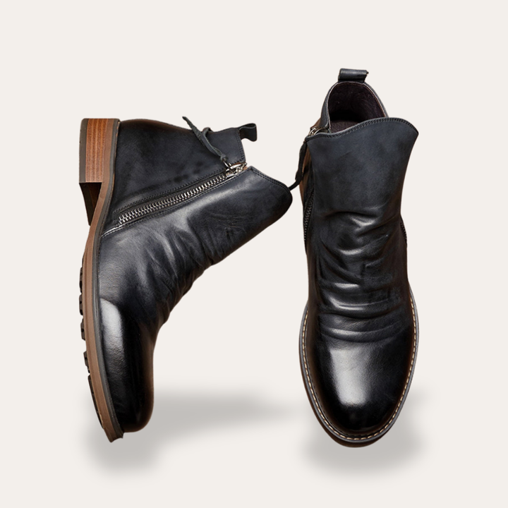 Damen orthopedische Leder-Stiefelette mit Reißverschluss | Vestea