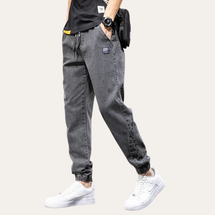 Herren Denim Jogger Jeanshose Freizeit Baumwolle Elastisch | Vestea