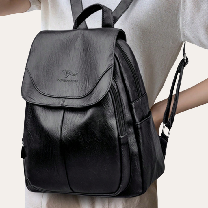 Vintage Damen Rucksack Kunstleder Diebstahlsicher City Daypack | Vestea