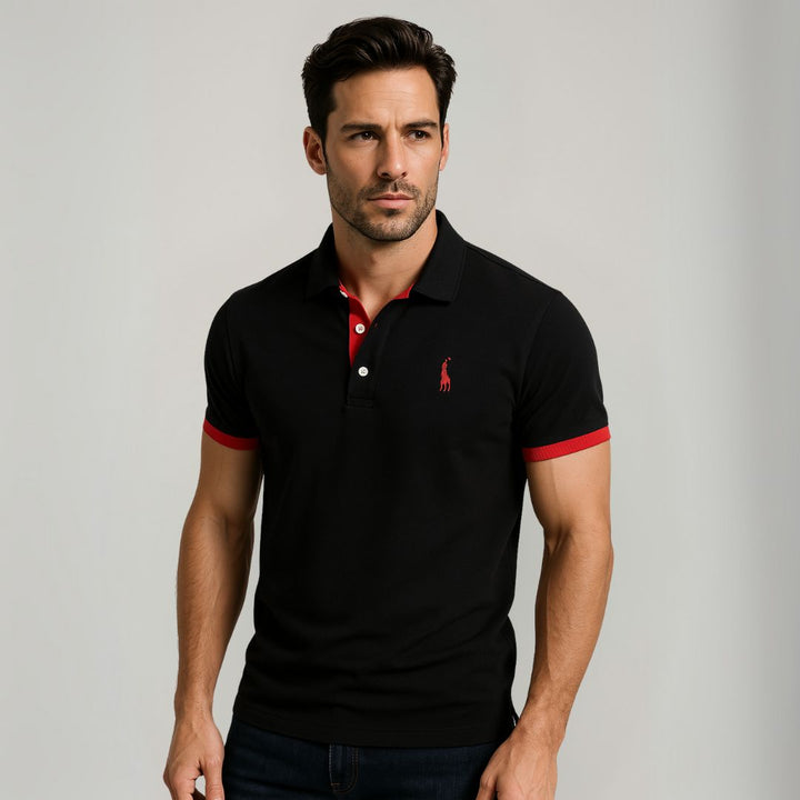 Herren Polo-Shirt - Slim Fit, Baumwolle, Farbakzente | Vestea
