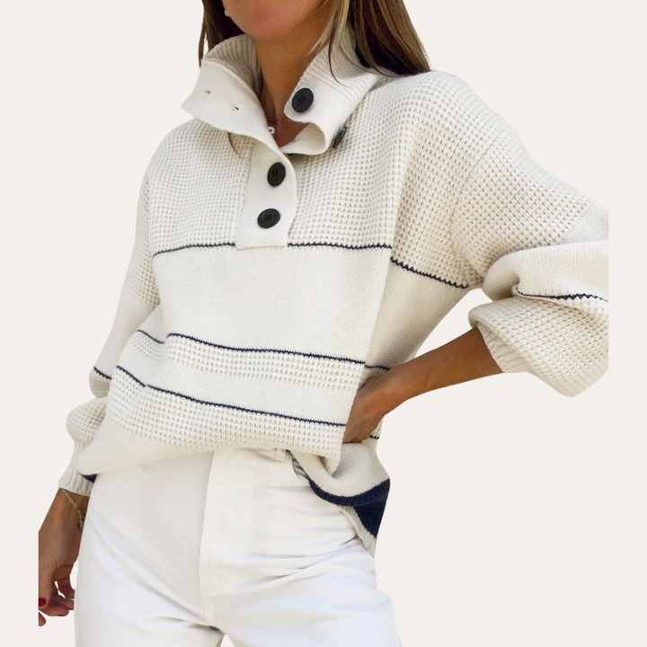 Damen Strickpullover Langarm Knopfleiste | Vestea