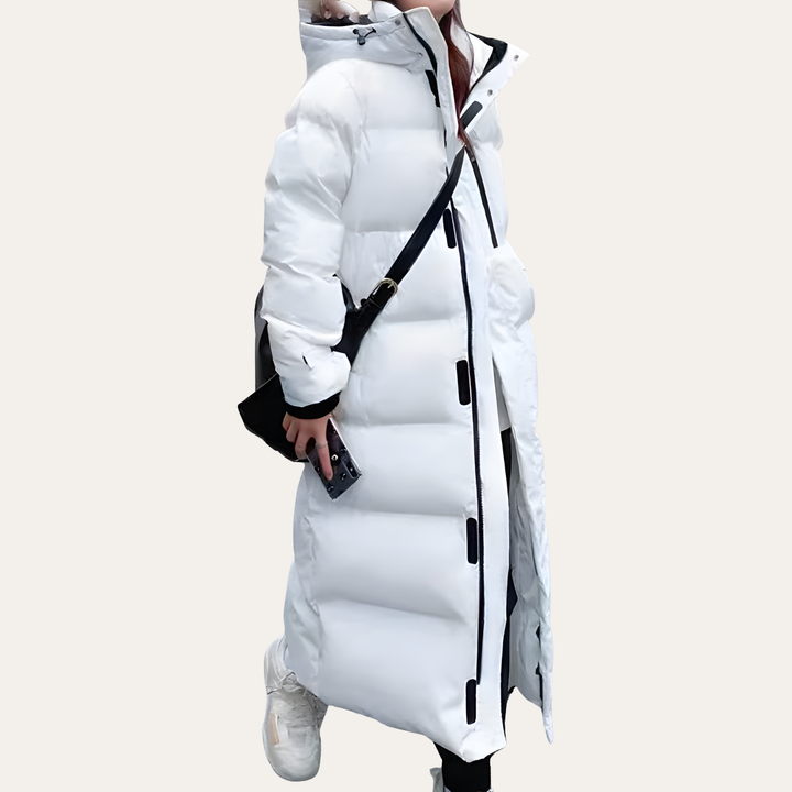 Damen Lange Daunenjacke Wintermantel Mit Kapuze | Vestea