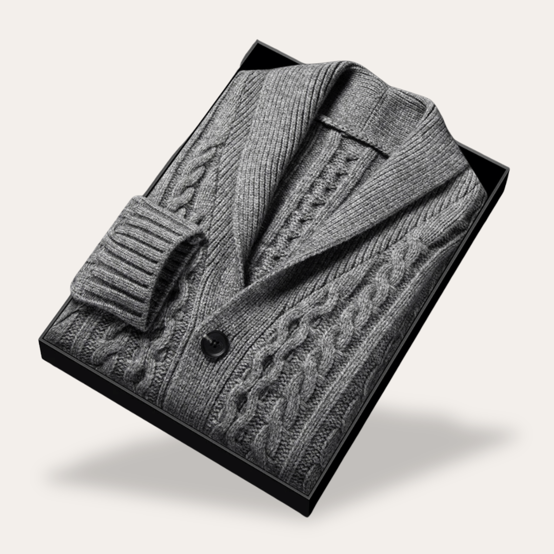 Herren Strickjacke mit Schalkragen | Vestea