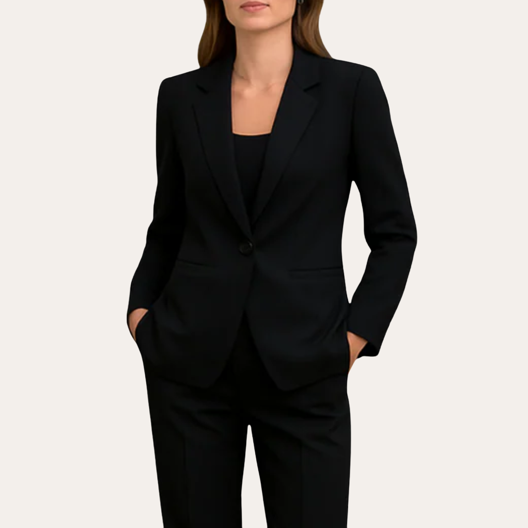 Damen Anzughose Blazer Set Businessanzug Polyester Slim Fit Mehrfarbig | Vestea
