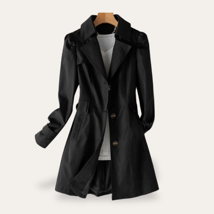 Damen Trenchcoat Langarm Jacke | Vestea